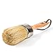 Round Chalk Paint and Wax Professional Brush for Furniture, Cabinets Dressers, Wood handle leather rope pure Natural Bristles