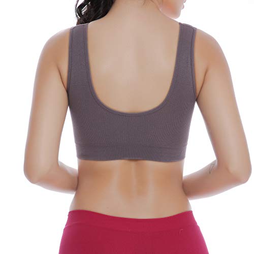 YEZIJIN Women Pure Color Plus Size Ultra-Thin Large Bra Sports Bra Full Bra Cup Tops Blouses for Women Fashion 2019 Khaki