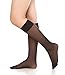 EABERN Women's Silky Sheer Knee High Trouser Socks Reinforced Toe 6 Pairs(Black)