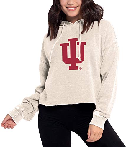NCAA Indiana Hoosiers Womens Campus Hoodie, Oatmeal, Large