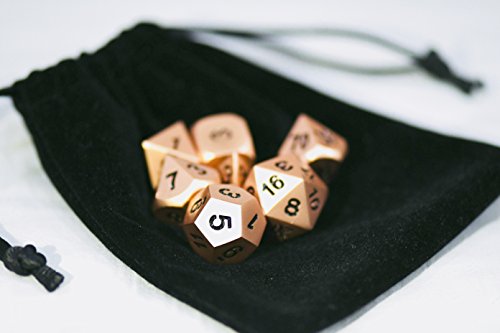 image for MicoYuan Metal Polyhedral Game Dice Set of Rose Gold 7pc Set for Dunge