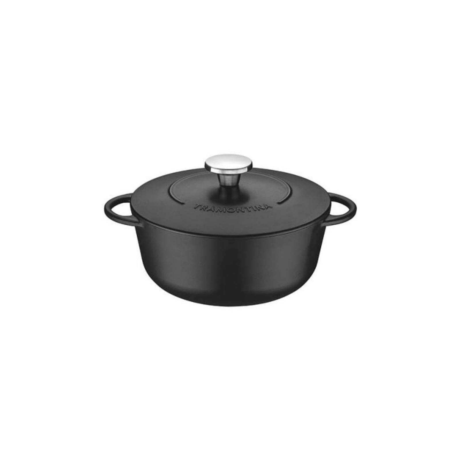 Tramontina Black Enamelled Cast Iron Casserole Dish | 28 cm (6 litre) | Indoor & Outdoor Use