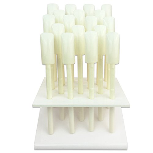 Beauticom 18 Piece White Plastic Nail Tip Sticks With Display Stand Set