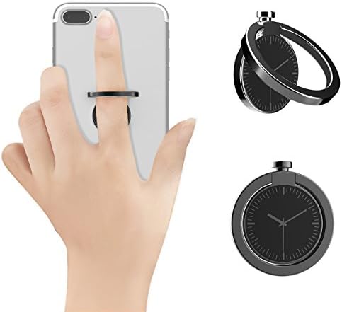 Ring Stand For Cell Phone, KOOSEN Zinc Alloy Ring Grip kickstand For Iphone 7 7 Plus 6S 6 5 5S,Samsung Galaxy Tablet Ect Fit For Magnetic Car Mount,360°rotetion Finger Ring Holder For Phone (Black)