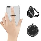 Ring Stand For Cell Phone, KOOSEN Zinc Alloy Ring Grip kickstand For Iphone 7 7 Plus 6S 6 5 5S,Samsung Galaxy Tablet Ect Fit For Magnetic Car Mount,360°rotetion Finger Ring Holder For Phone (Black)