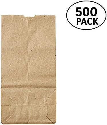 Brown Paper Bags 1 lb " 3.5 X 2.25 X 6.5 " (500 Pack) Lunch, Food To-Go, Arts & Crafts (Fully Blank, No Print)