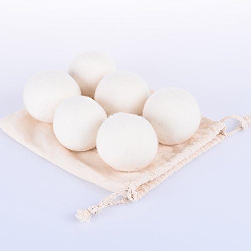 Kuamaohui Wool Dryer Balls (6 Pack) 7 cm Reusable Natural Fabric Softener Premium Wool Dryer Balls Laundry Balls Eco Friendly 100% Wool Softener Decrease Drying Time Laundry Washing Balls