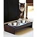 PetFusion Bamboo Elevated Dog Bowls; Cat Bowls | Raised Feeders w/ Water Resistant Seal (Short 4