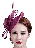 Cocktail Pillbox Hat Fascinator Hair Clip Bridal Headwear for Women