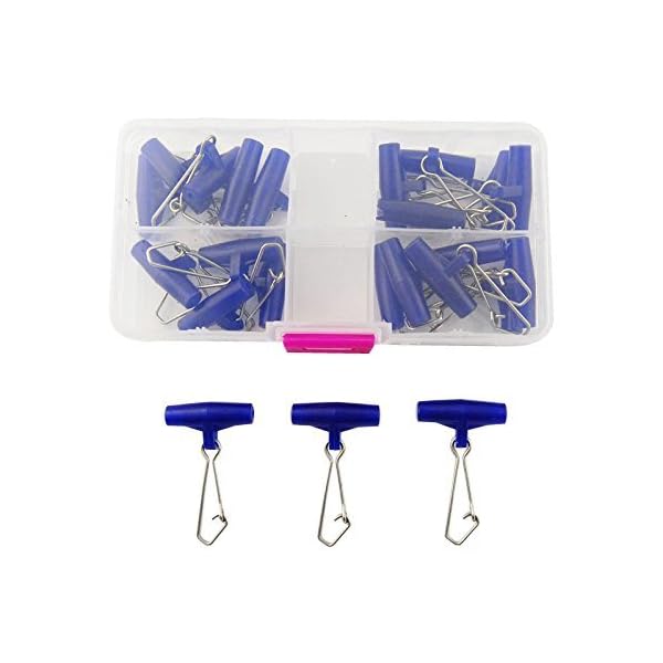 Easy-Catch-20packbox-High-strength-Blue-Fishing-Line-Sinker-Slides-Slider-with-4-Hooked-Snap-for-Braid-Line