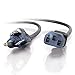 C2G Legrand C14 to C13 18 AWG Power Extension Cord, Black Computer Cord, 3 Foot Short Extension Cord, 1 Count, C2G 03120