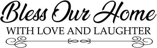 Omega Bless Our Home With Love And Laughter Vinyl Decal Wall Sticker Quote – Small – Matte Black Omega Bless Our Home With Love And Laughter Vinyl Decal Wall Sticker Quote – Small – Matte Black