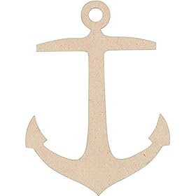 24 Pieces Unfinished Nautical Wood Cutouts for Crafts, Wooden Sailboat, Mermaid, Anchor, Ship Wheel for DIY Projects 41T01wYyWML