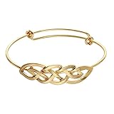 SENFAI Expandable Bangle Bracelets Gold and Silver Plated Simple Wiring Bracelet (Gold color)
