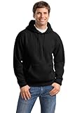 Hanes ComfortBlend EcoSmart Pullover Hoodie Sweatshirt, Black, X-Large