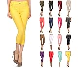 Belle Donne - Women's Pants Capri Jeggings Cotton Blend Solid Colors
