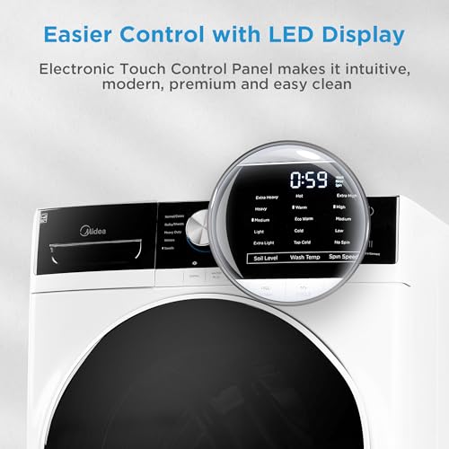 Midea MLH45N1AWW Front Load Washer, Automatic Machine, Vibration