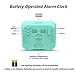 KUCOOLE Small Digital Cordless Battery Operated Alarm Clock, Best Travel Alarm Clock with Indoor Thermometer and Hygrometer, Dual Smart Alarm Clock for Kids, Teens, Bedrooms, Kitchen, Office - Cyan