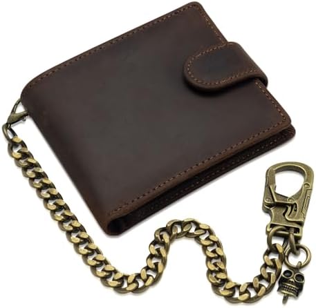 Amazon.com: F&L CLASSIC RFID Blocking Men's Tri-fold Vintage Biker
