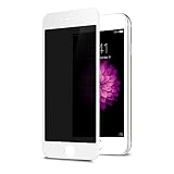 TECHO Privacy Screen Protector for iPhone 8 Plus 7 Plus, Anti Spy 9H Tempered Glass, Edge to Edge Full Cover Screen Protector [Anti-Fingerprint] [Full Coverage] (White)