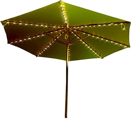 Patio LED Umbrella String Lights, 8 Lighting Mode 104 LED with Remote Control Waterproof Outdoor Lighting, for Patio Umbrellas/Outdoor Use/Camping Tents/Restaurant Coffee Shop (Warm White)