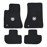 Cadillac CTS Black Carpet Floor Mats 4Pc-Licensed Cadillac Crest Logo -fits 2008-2010 (Rear Wheel Drive)