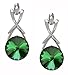 Birthstone Color Earrings with Swarovski Crystal Set MADE IN USA.