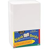 Hygloss Products White Blank Books â€“ Great Books for Journaling, Sketching, Writing & More â€“ Great for Arts & Crafts - 5.5 x 8.5 Inches - 10 Pack, (Model: HYG77710)