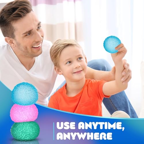 SLEEPHEAD® 3pc Stress Balls for Adults, Squishy Ball Sensory Textured Memory Gel Fidget for Kids/Adults Hand Exercises, Valentines Day Party Favors Anxiety Relief Squeeze Ball(1.57“)