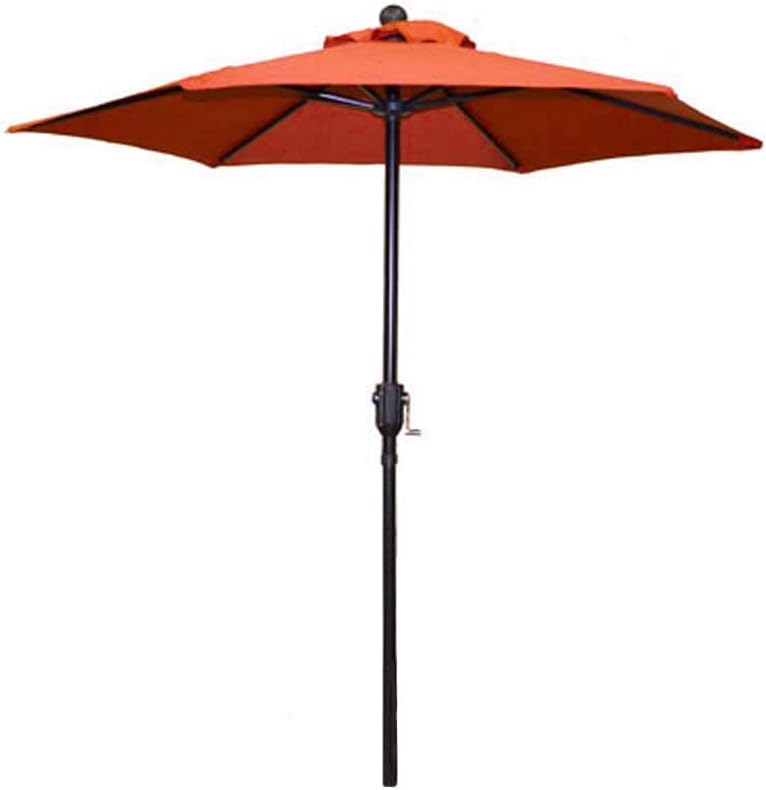 Amazon Com Patio Umbrella Outdoor Table Umbrella With 6 Sturdy Ribs And Crank 6 Ft Orange Umbrella Garden Outdoor