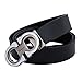 Men's Fashion Comfort Genuine Leather Belt Adjustable Buckle, by Trim to Fit (Black/Silver, Wasit Size 26