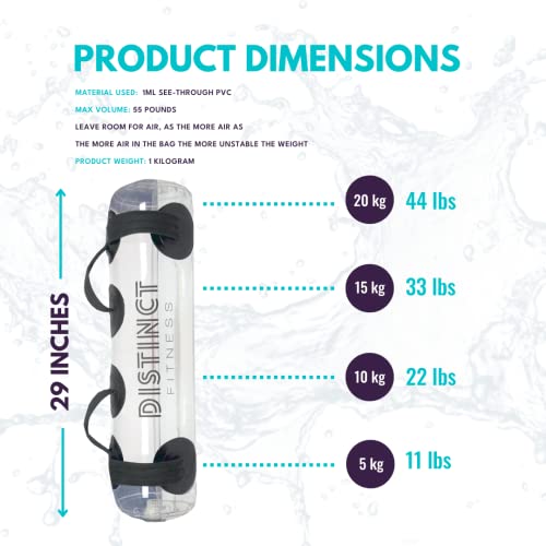 Aqua Bag Water Filled Workout Training Weight Bag Adjustable 55 Pounds Water Volume Max