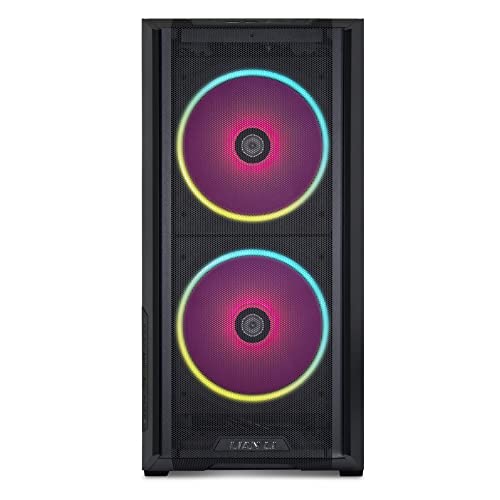 Lian Li Lancool 216 Mid-tower case with high cooling performance - Includes controller - dual front 160MM PWM fans and 1 rear 140MM PWM fan - Airflow focused - Up to 10 fans (LANCOOL 216RC-X BLACK)