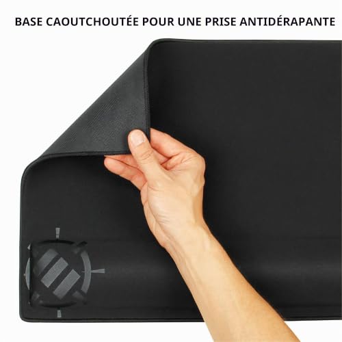 ENHANCE Large XXL Gamer Mouse Mat for PC Gamers with Stand - Ergonomic Mouse Mat with Wrist Rest (80 x 35 x 2.5 cm) - Anti-Scratch Stitching and Superior Quality Surface - Black