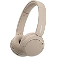Sony WH-CH520 Best Wireless Bluetooth On-Ear Headphones with Microphone for Calls and Voice Control, Up to 50 Hours Battery Life with Quick Charge Function, Includes USB-C Charging Cable - Beige