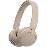 Sony WH-CH520 Best Wireless Bluetooth On-Ear Headphones with Microphone for Calls and Voice Control, Up to 50 Hours Battery Life with Quick Charge Function, Includes USB-C Charging Cable - Beige