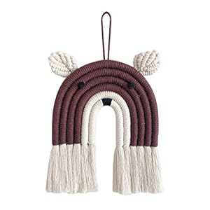 luosh Nordic handgeweven macramé wandtapijt katoenen touw regenboogbeer wandbehang decor