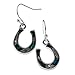 Horseshoe Earrings | Brilliant Natural Abalone | Hypoallergenic Silver & Green Paua Shell | Turquoise Color