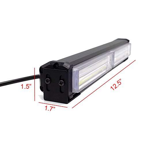 Pulusi 12V 36W Cob Led Strobe Emergency Beacon Hazard Warning Light High Intensity for Car Truck Firework Traffic Advisor Caution(Amber White)