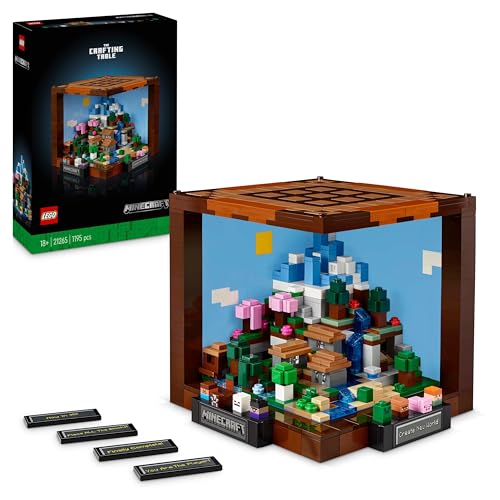 LEGO Minecraft Die Werkbank - Set zum Bauen und Ausstellen für Erwachsene - Mit 8 Figuren, darunter Steve, Alex und Mobs - DIY Deko fürs Wohnzimmer - Minecraft Geschenk für Erwachsene - 21265