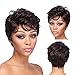 ICE cream Finger Wave Wig Black Short Pixie Cut Wigs for Black Women Short Curly Wigs Synthetic Natural Looking Hair African American Wigs (Black)thumb 1