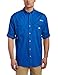 Columbia Men's PFG Bonehead II Long Sleeve Shirt, Cotton, Relaxed Fit, Large, Vivid Blue