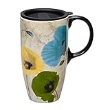 17 oz. Spring Floral Boxed Ceramic Latte Travel Cup