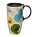Cypress Home Spring Floral Ceramic Travel Coffee Mug 17oz