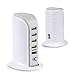 USB Charging Station/Hub, INNLIFE 40W/8A 5-Port USB Wall Charger Power Adapter Desktop Charger for iPhone, iPad, Samsung Galaxy S7/S6/Edge, Note 5, LG G5 and More (White)