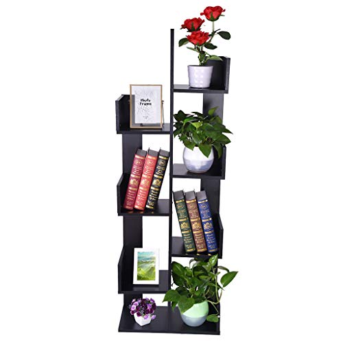 Puyujin Bookshelf, 8-Shelf Tree Bookshelf Bookcase Book Rack Display Storage Organizer Shelves - Shipped from the United States