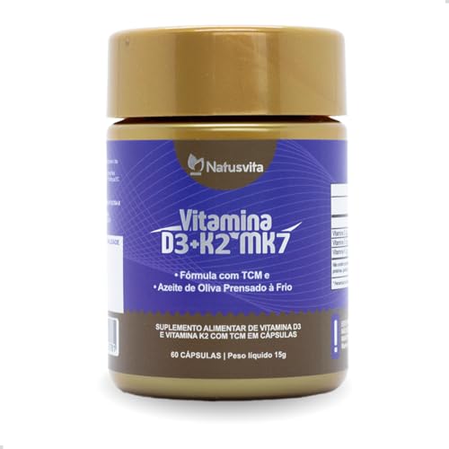 Vitamina D3 2.000 UI + K2 MK7 com TCM e Óleo de Oliva Prensado a Frio em Cápsulas