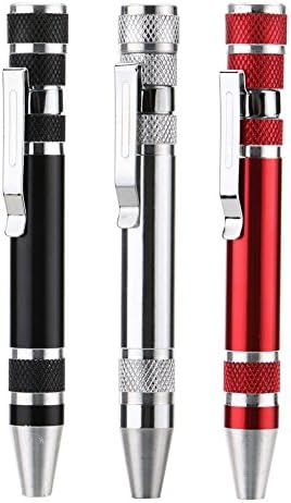 8Pcs Portable Aluminium Alloy Pen Precision Screwdriver Set Coil-Jig-Master Screwdriver Kit Repair Tools For Cell Silver