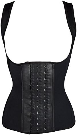 caoji Womens Latex Waist Cincher Steel Boned Basque Corset Bustier Top Weight Loss Body Shaper