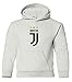 Spark Apparel Soccer Shirt #7 Cristiano Ronaldo Juve CR7 Boys Girls Youth Hooded Sweatshirt (White, Youth Medium)